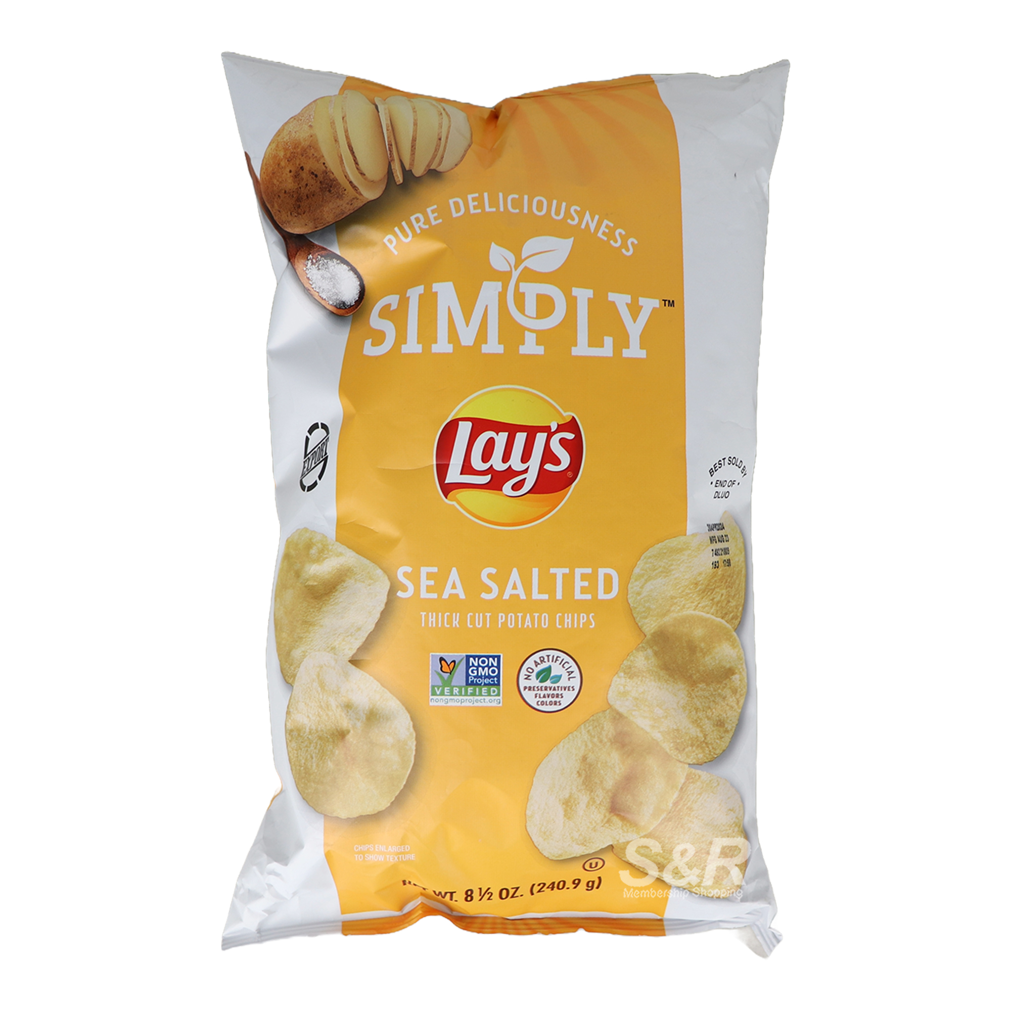 Simply Lays Sea Salted Thick Cut Potato 240.9g Simply Lays Sea Salted Thick Cut Potato 240.9g